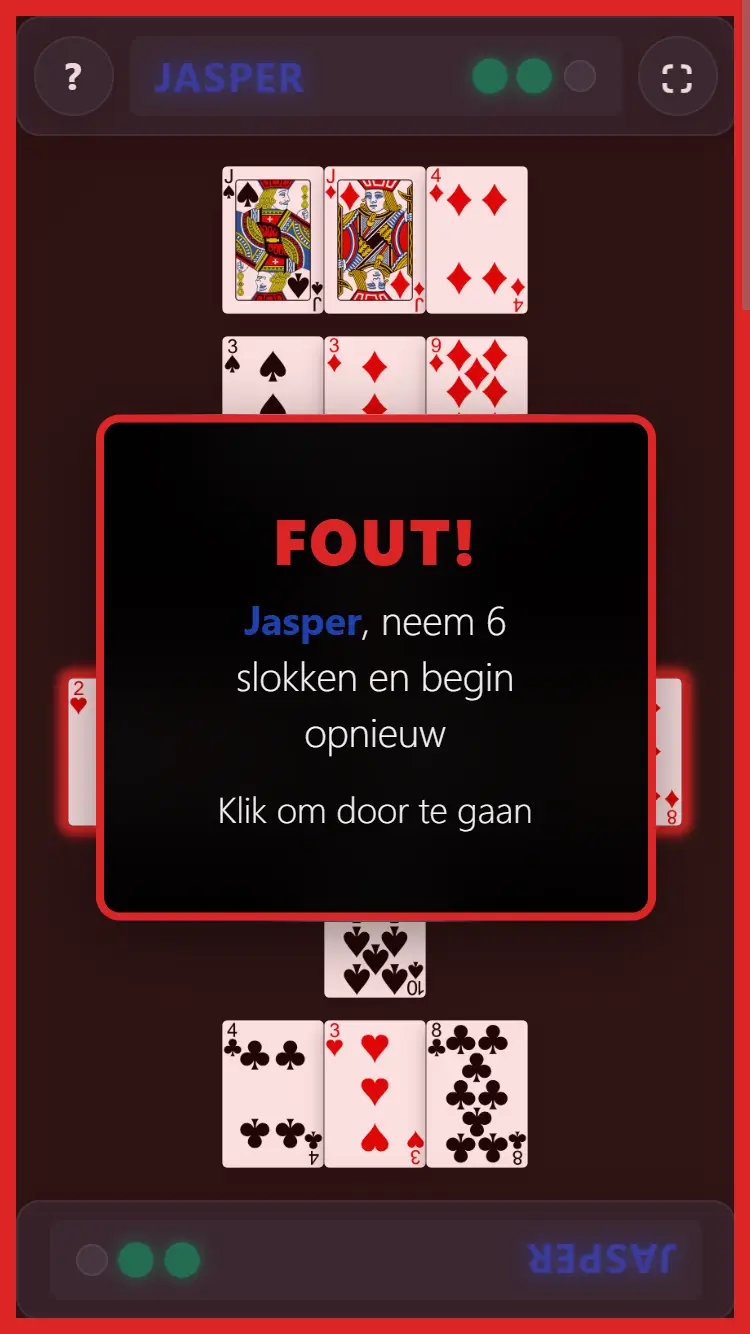 6 te nemen slokken bij foute gok