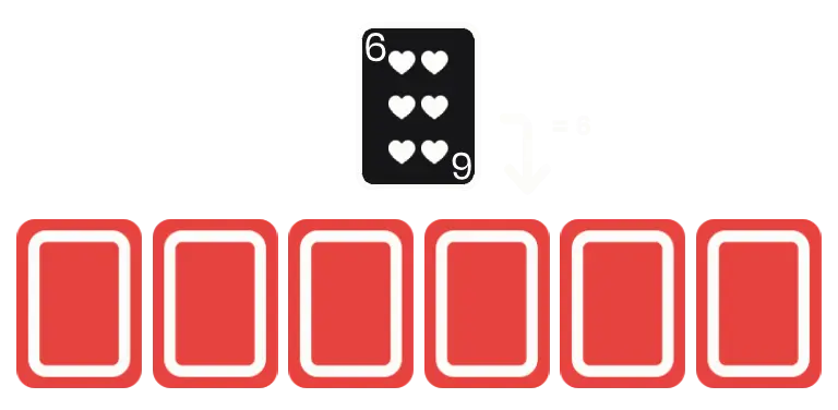 Example of the bus with 6 face-down cards.
